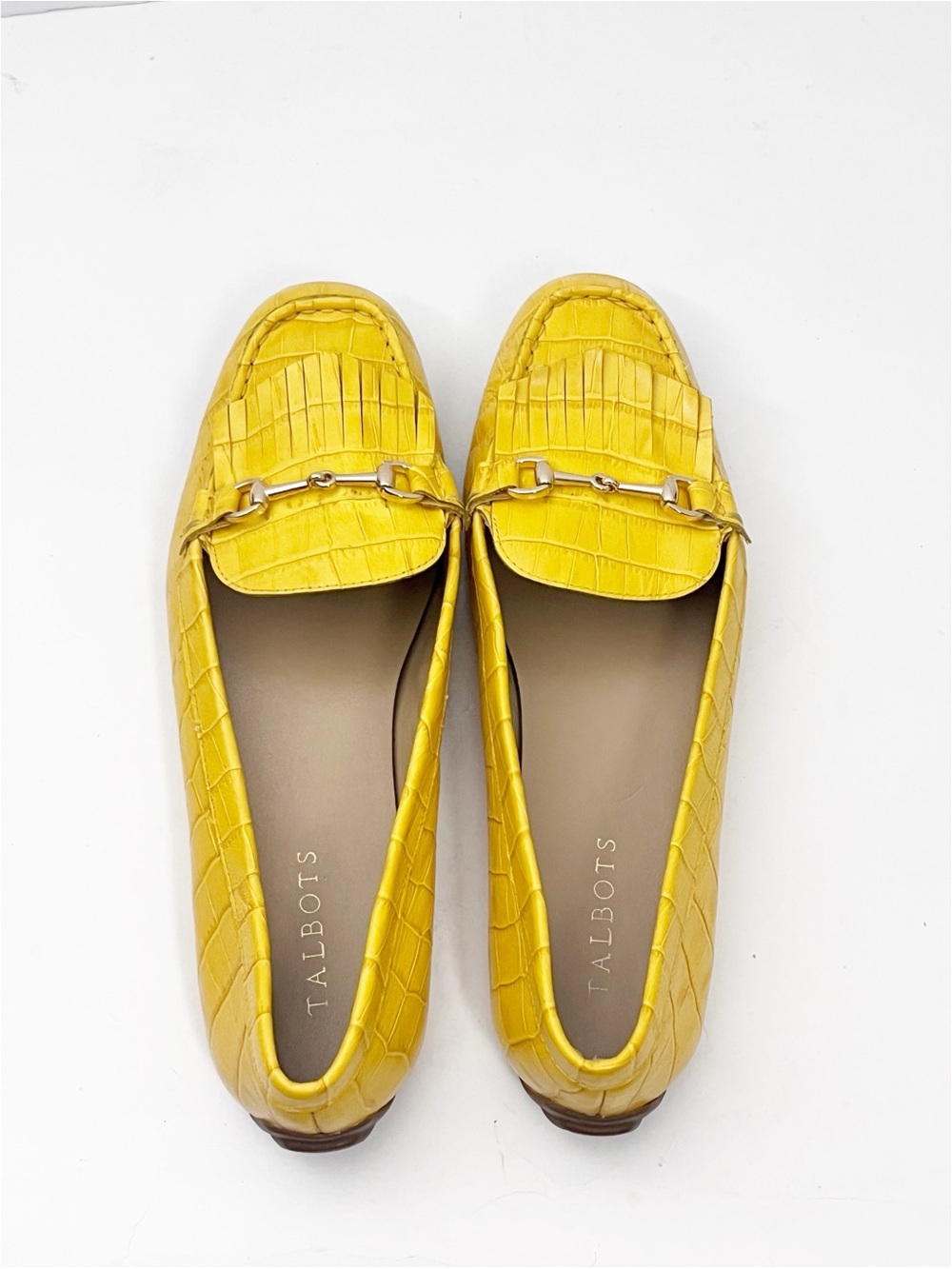 TALBOTS Everson Horsebit Croc Embossed Genuine Leather Driving Moccasins Size 10 - Picture 10 of 12